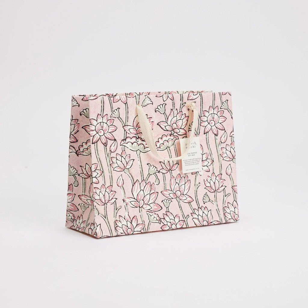 Block Printed Gift Bags (Medium) - Pink Earth