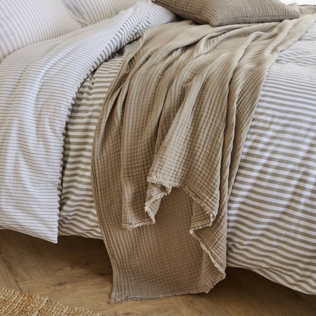 Lark Muslin Cotton Throw Mole