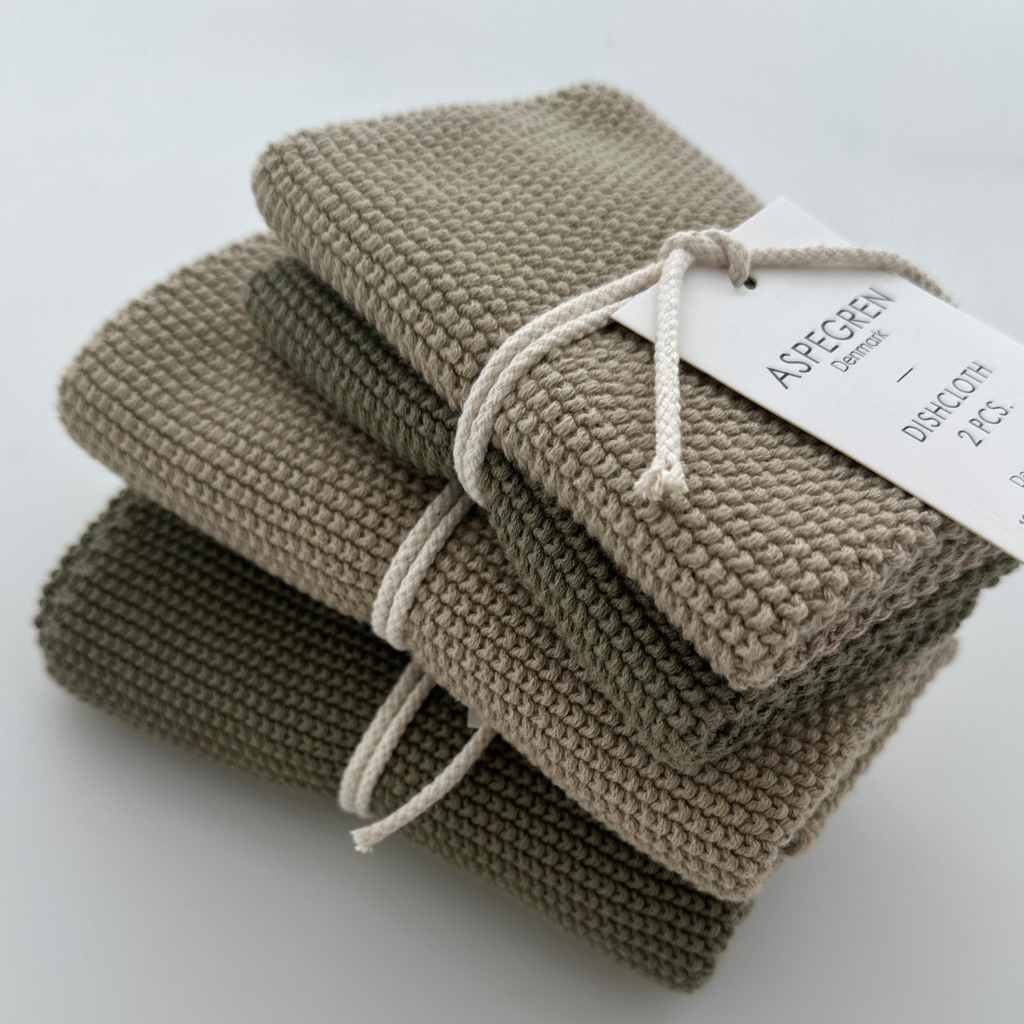 Dishcloths - Organic Cotton - Set of 2 - Olive