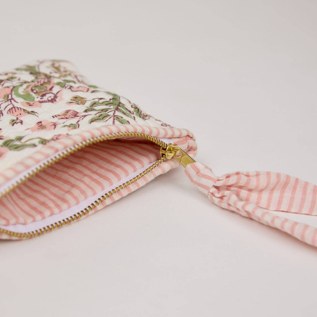 Organic Cotton Zipped Pouch Set 2pk - Floral Blush
