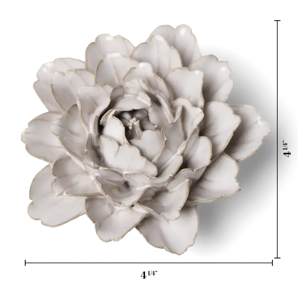 Ceramic Flower - Comanche Peony  in Ivory