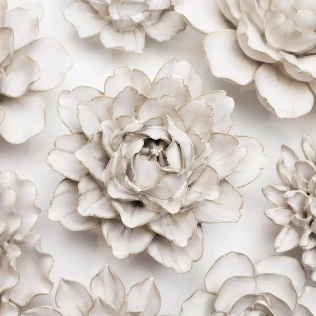 Ceramic Flower - Comanche Peony  in Ivory
