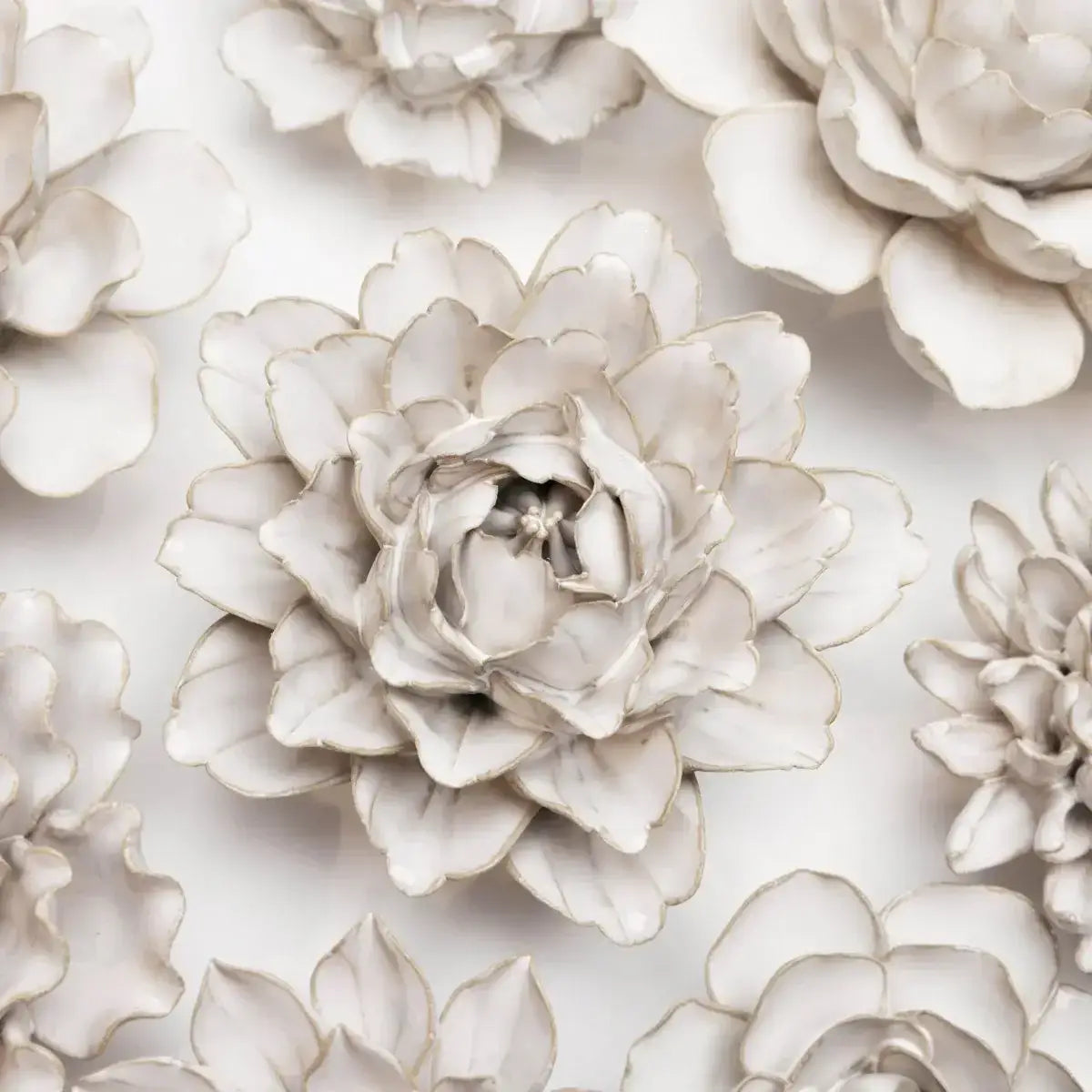 Ceramic Flower - Comanche Peony  in Ivory