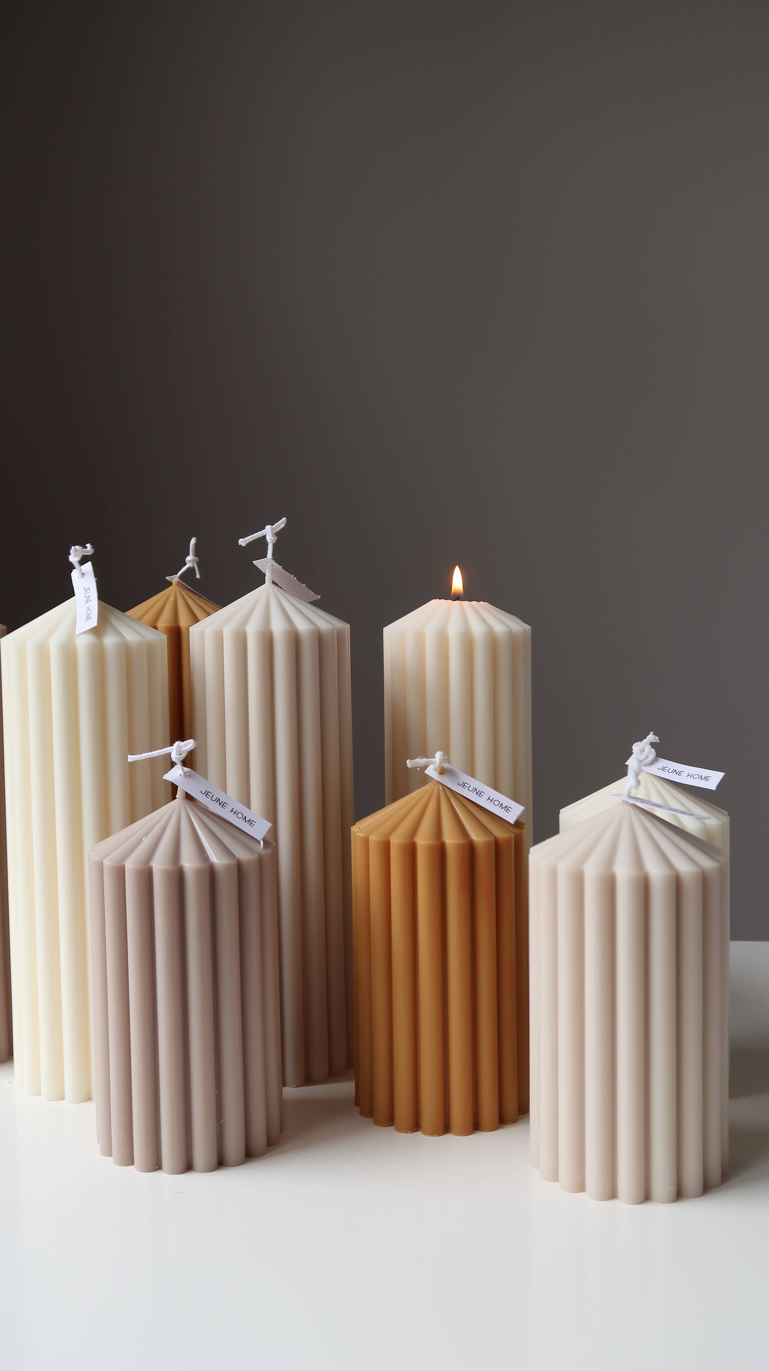 Small thick ribbed soy scented candle