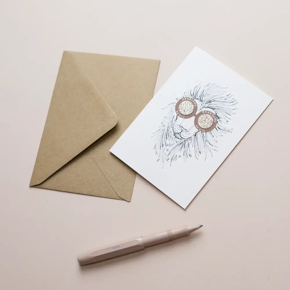 HANDSOME DEVIL HAND FINISHED ANNIVERSARY CARD 