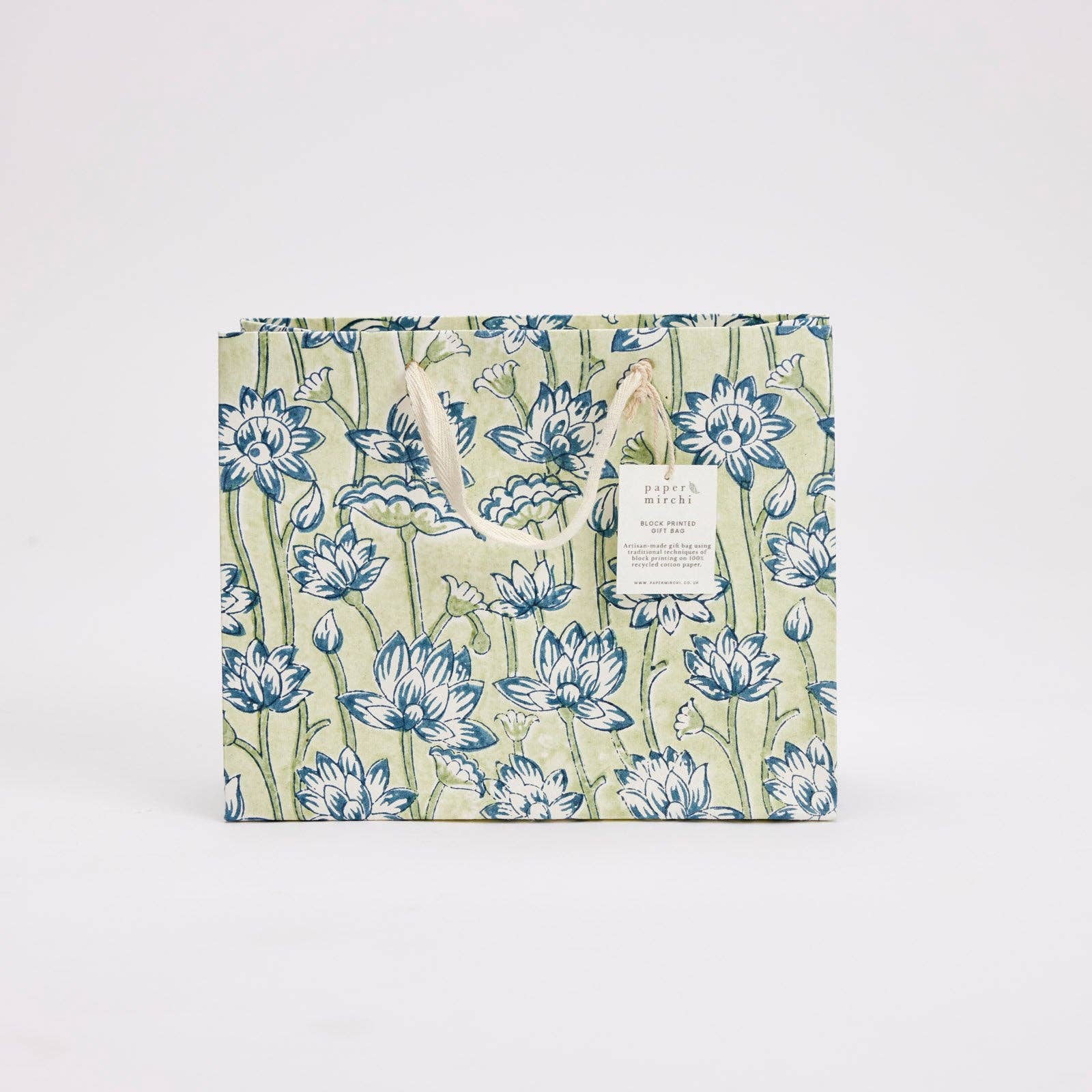 Block Printed Gift Bags (Medium) - Indigo