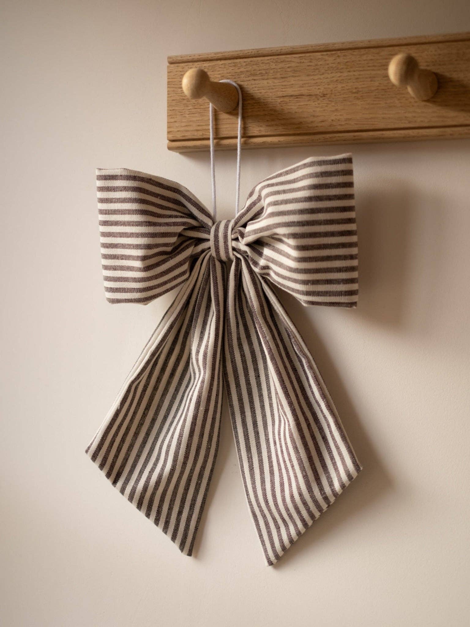 Black and White Stripe Hanging Bow