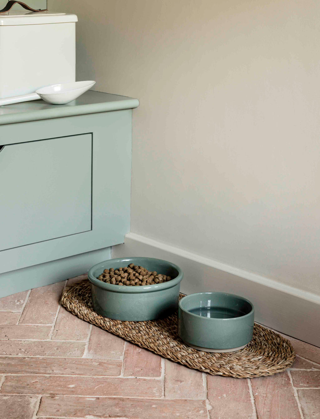 Small Stoneware Pet Bowl - Rosemary