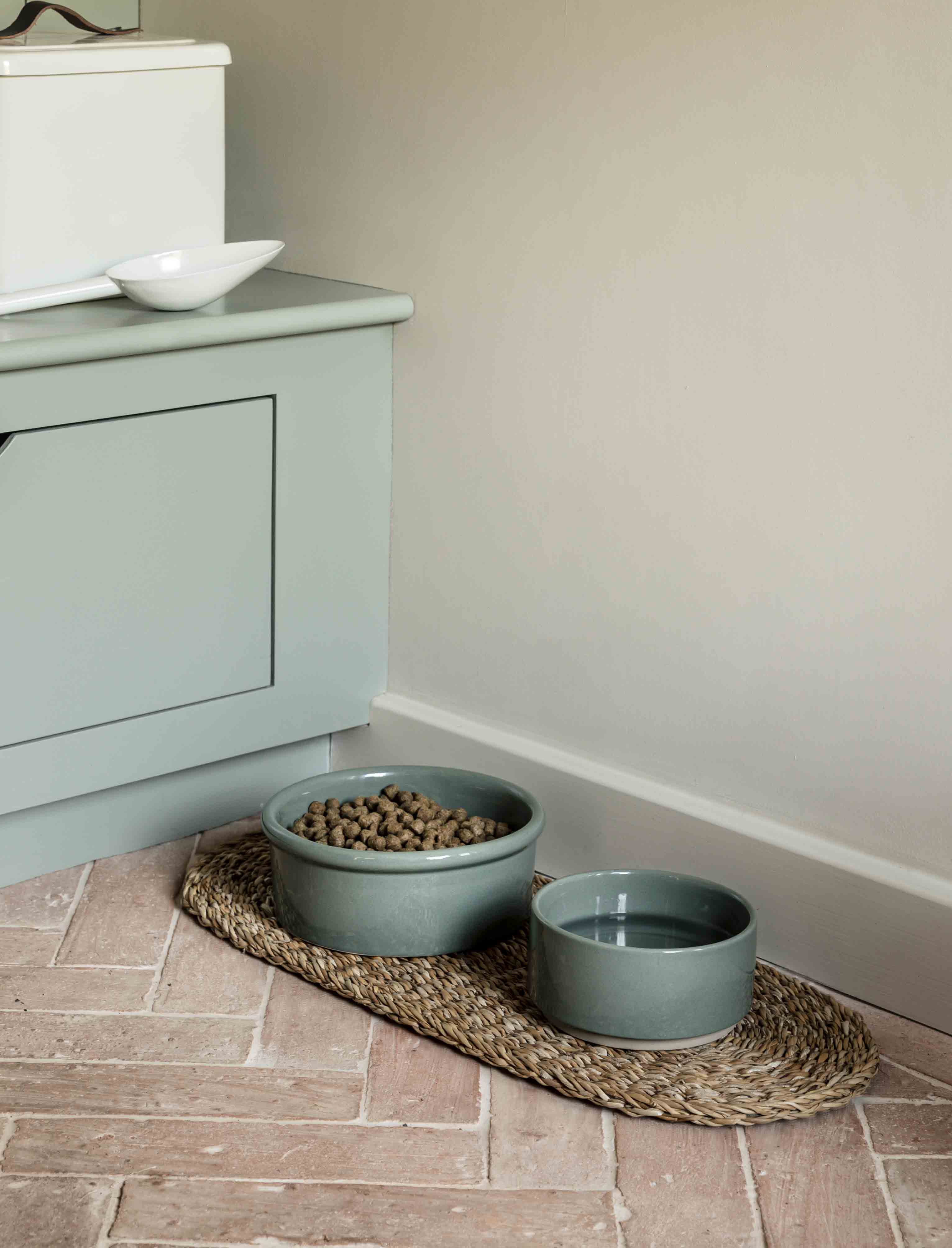 Small Stoneware Pet Bowl - Rosemary