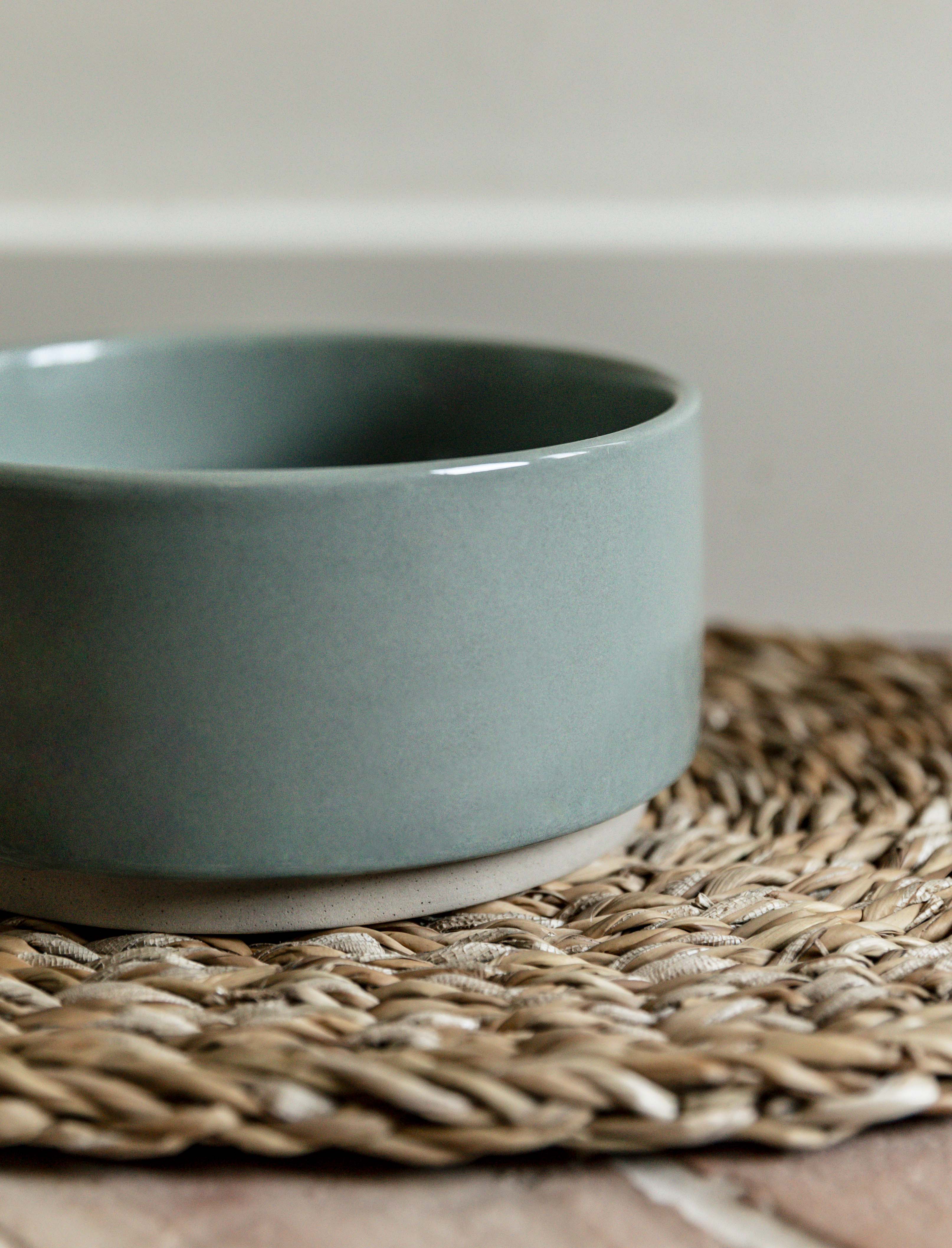 Small Stoneware Pet Bowl - Rosemary