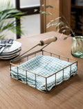 Napkin Tray -Steel with an antique brass finish