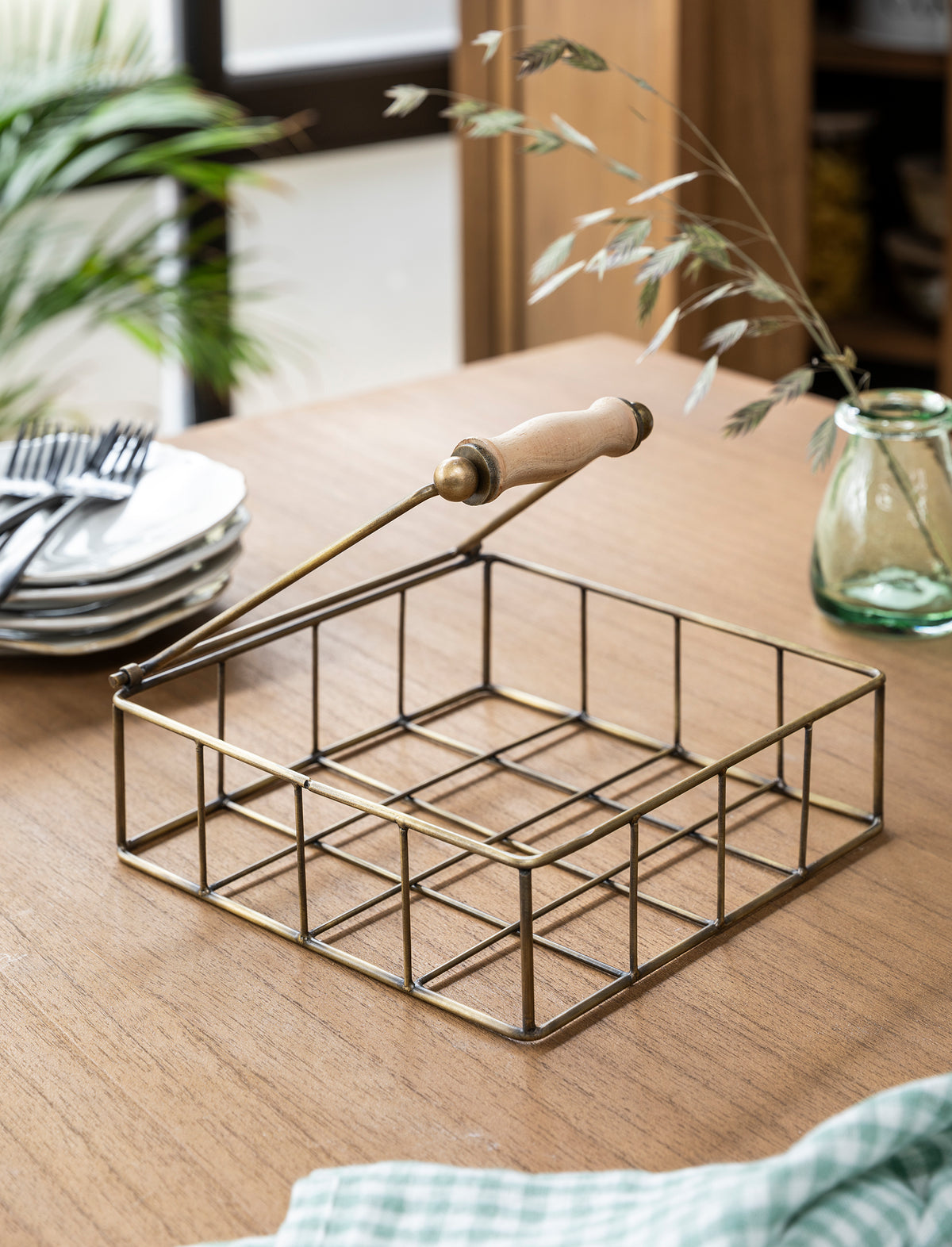 Napkin Tray -Steel with an antique brass finish