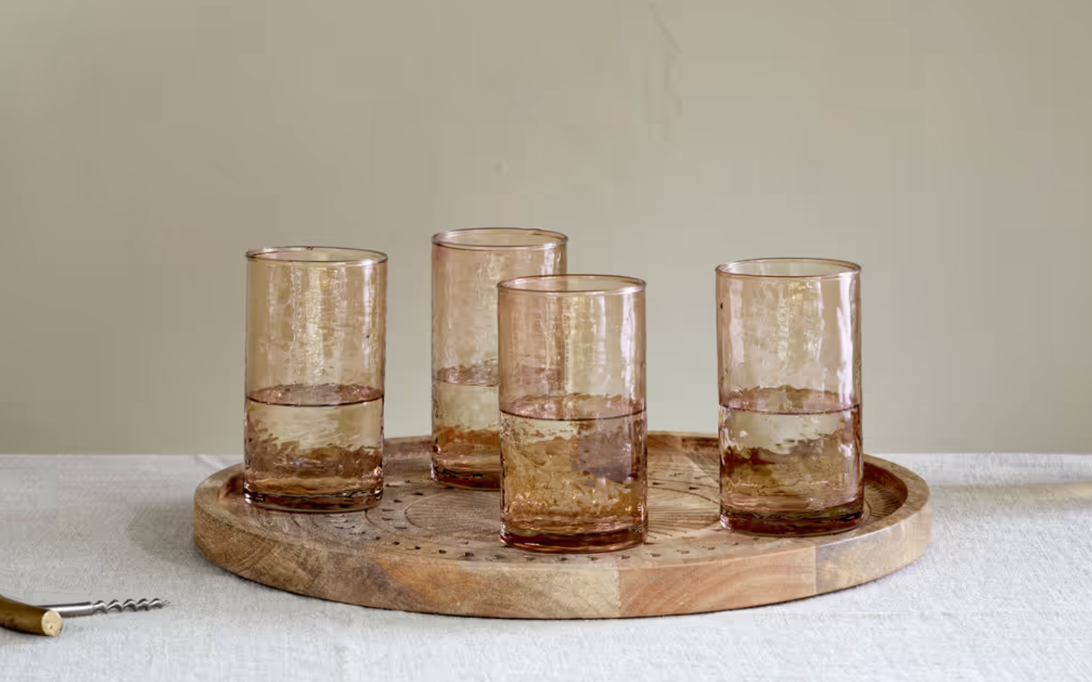 Hammered Highball Glass in Terracotta