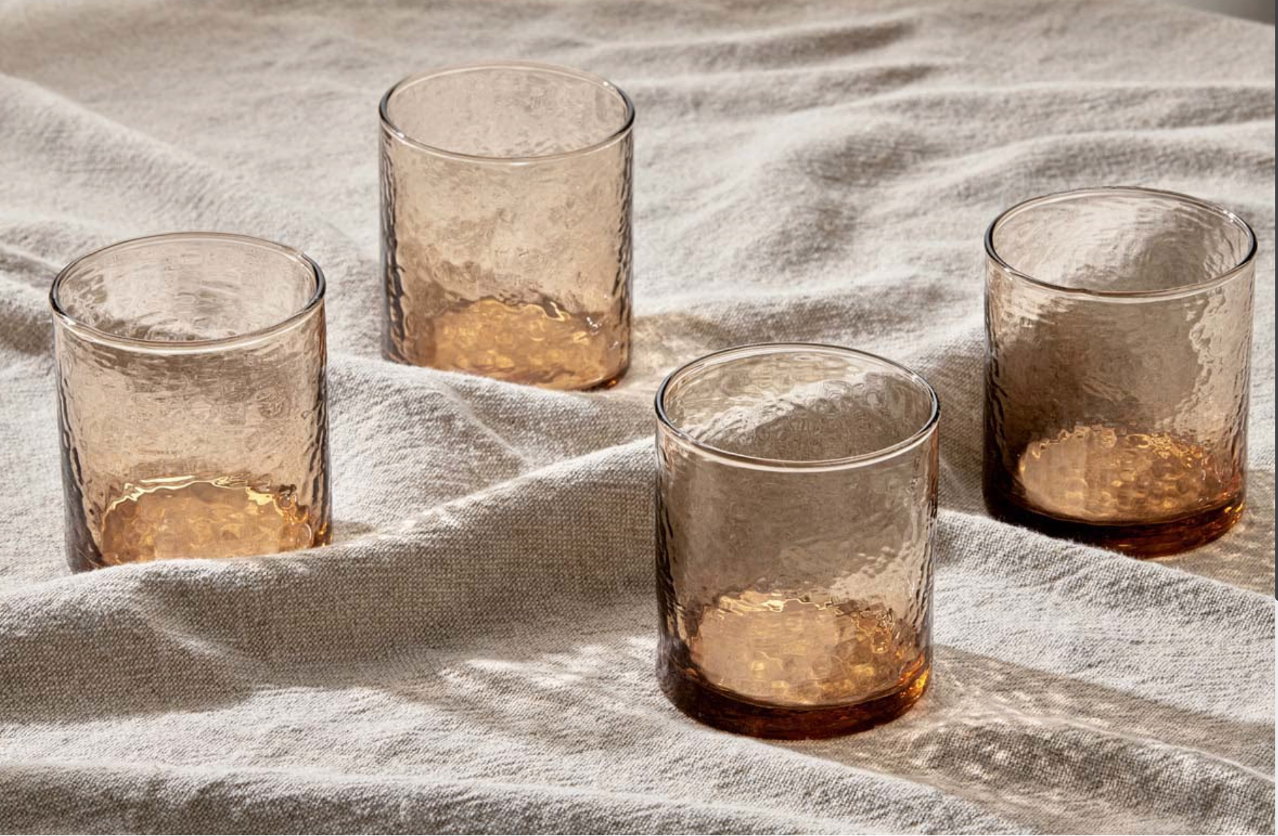 Hammered Tumbler Glass in Terracotta