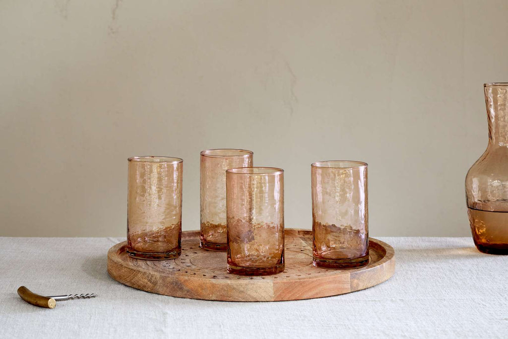 Hammered Highball Glass in Terracotta