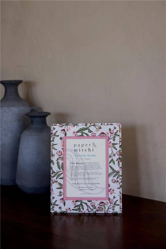 Block Printed Picture Frame (5x7) - Songbird Blush