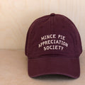 Mince Pie Appreciation Society - Cotton Baseball Cap - Burgundy