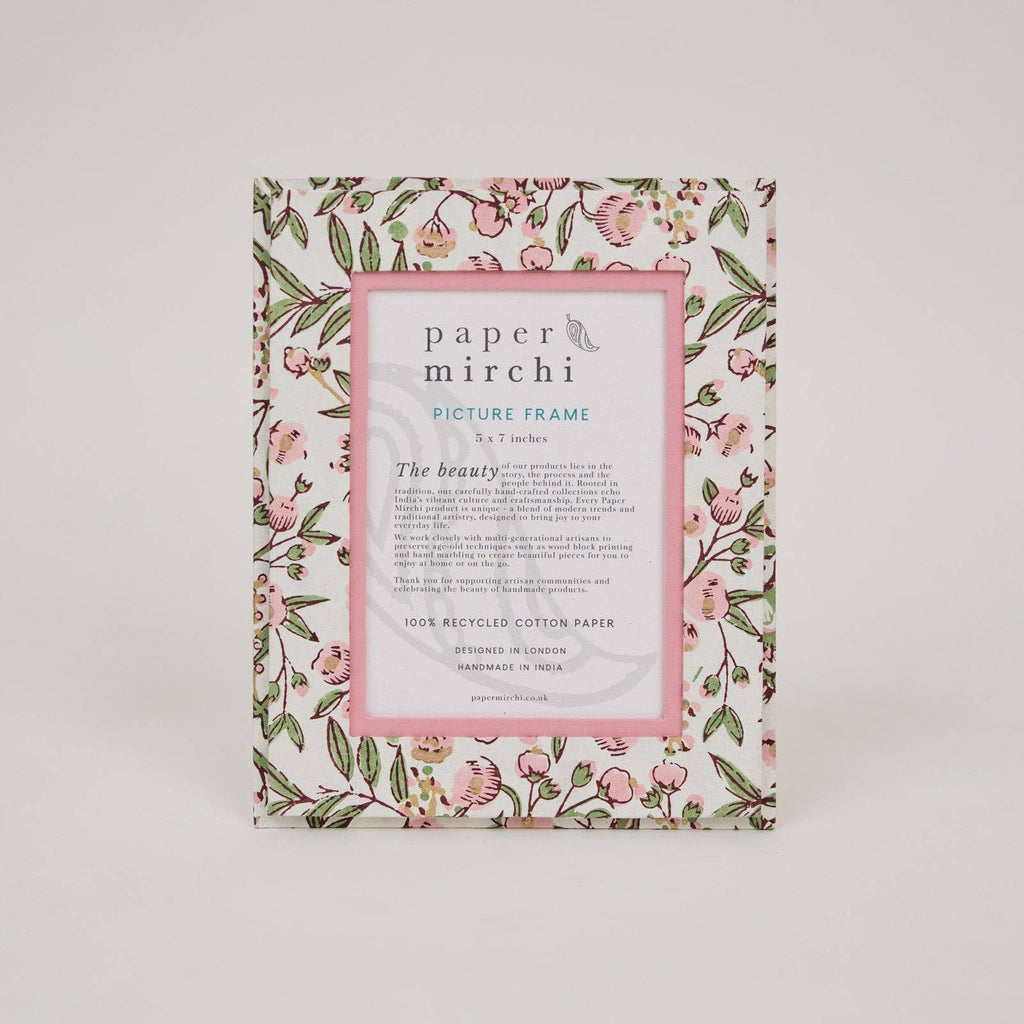 Block Printed Picture Frame (5x7) - Songbird Blush