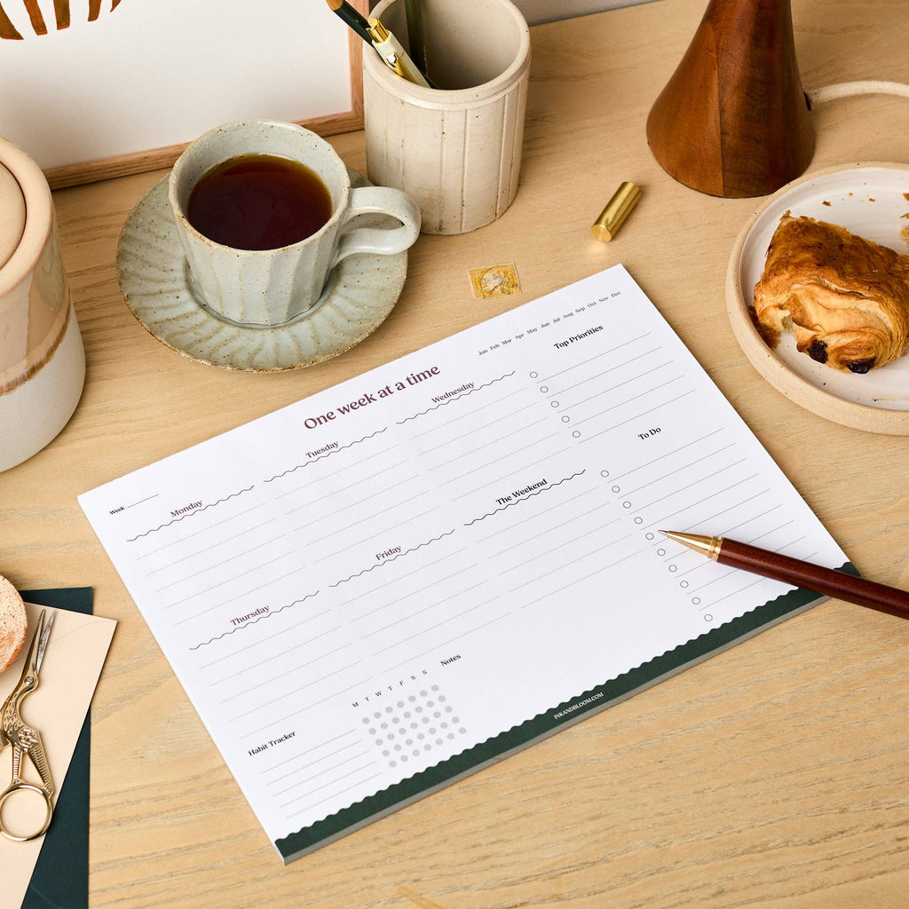 A4 Weekly Planner Desk Pad and Habit Tracker