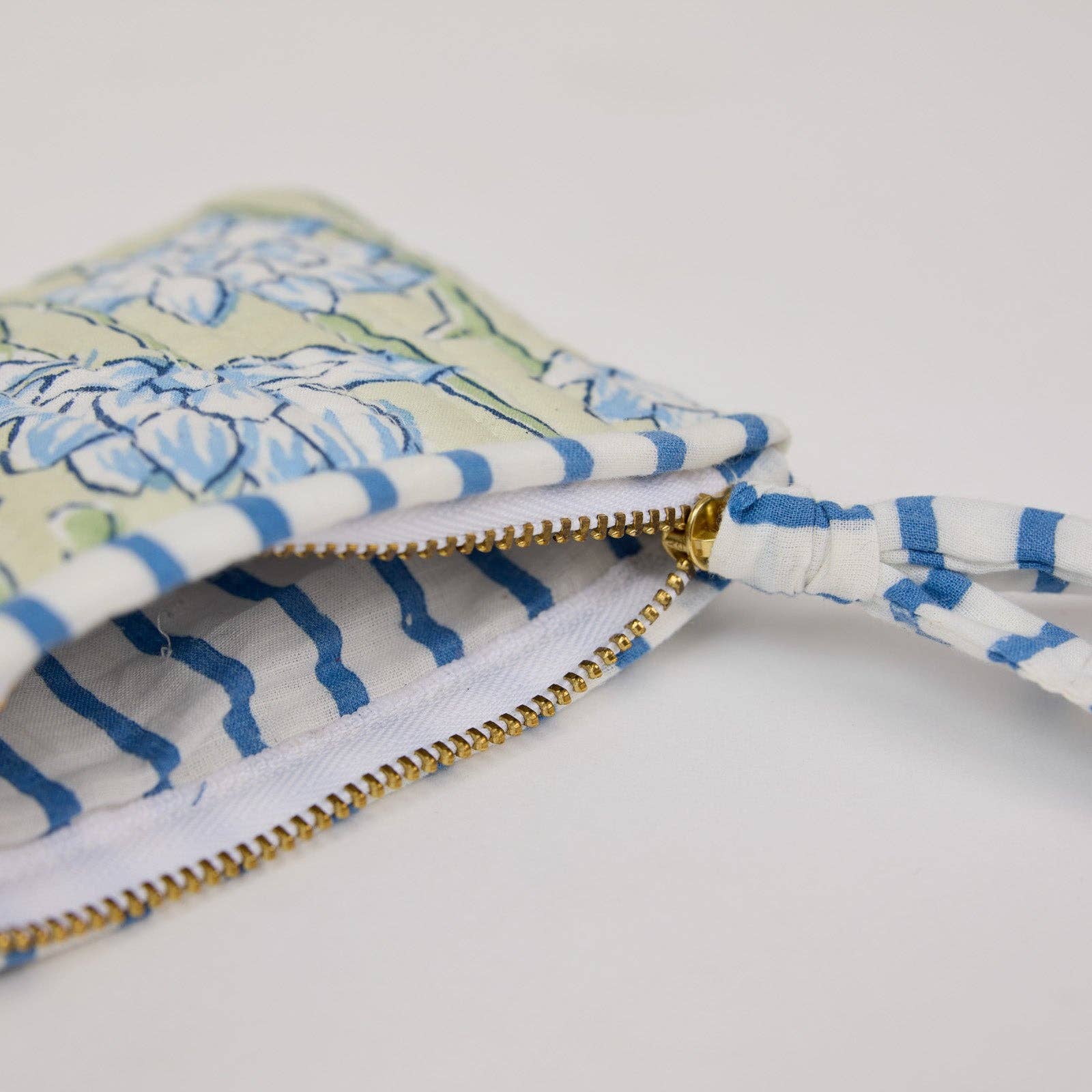 Organic Cotton Zipped Pouch Set 2pk - Floral Indigo