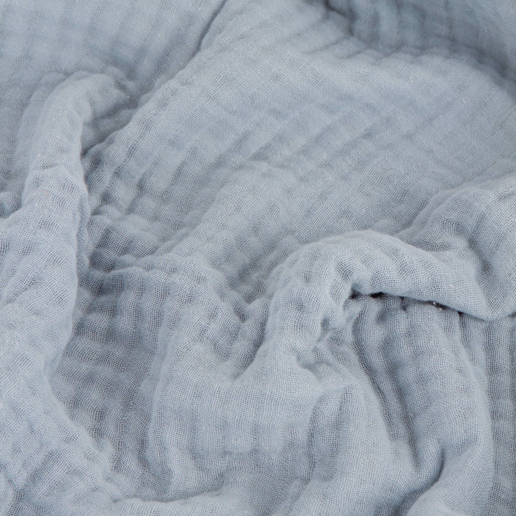 Lark Muslin Cotton Throw Mineral Blue