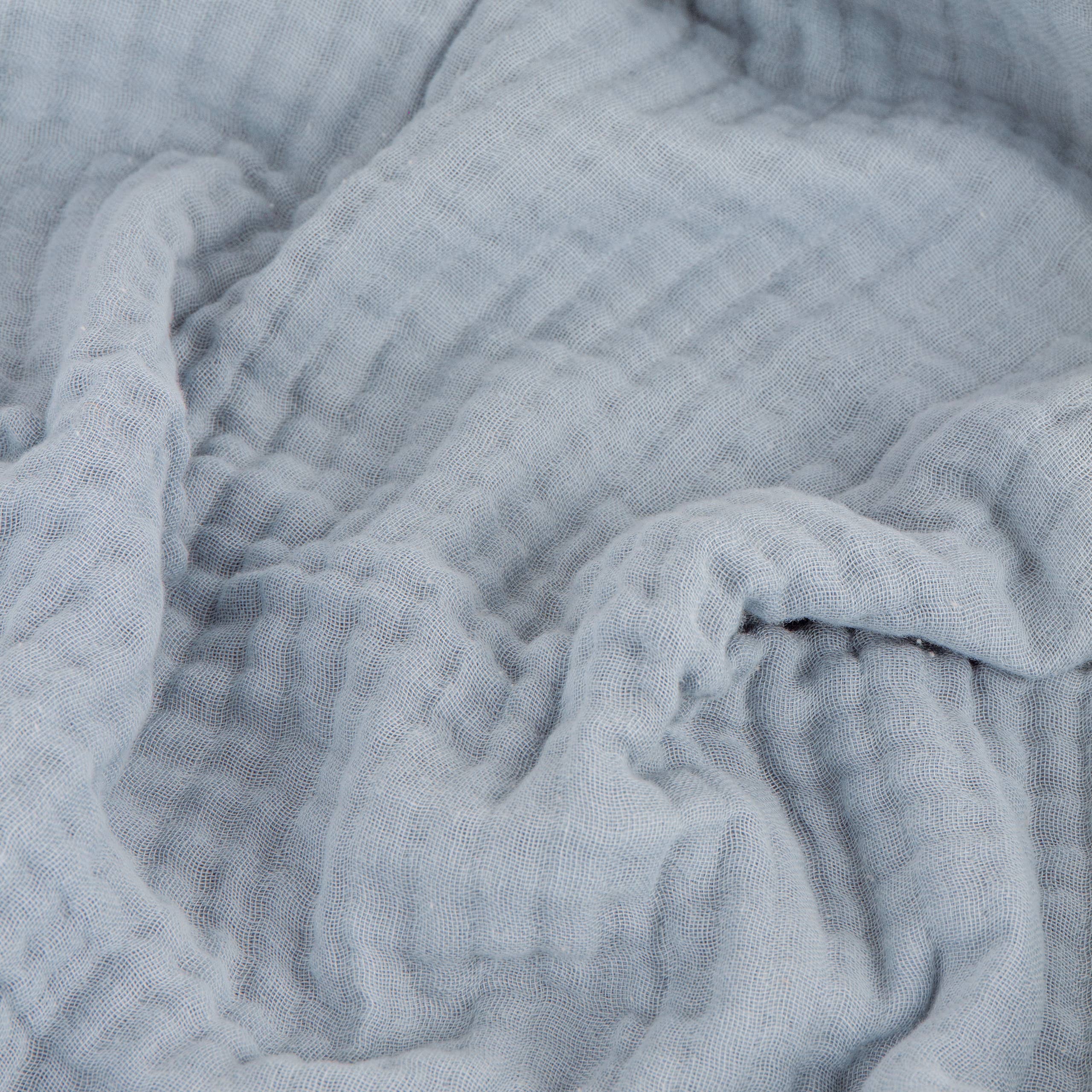 Lark Muslin Cotton Throw Mineral Blue
