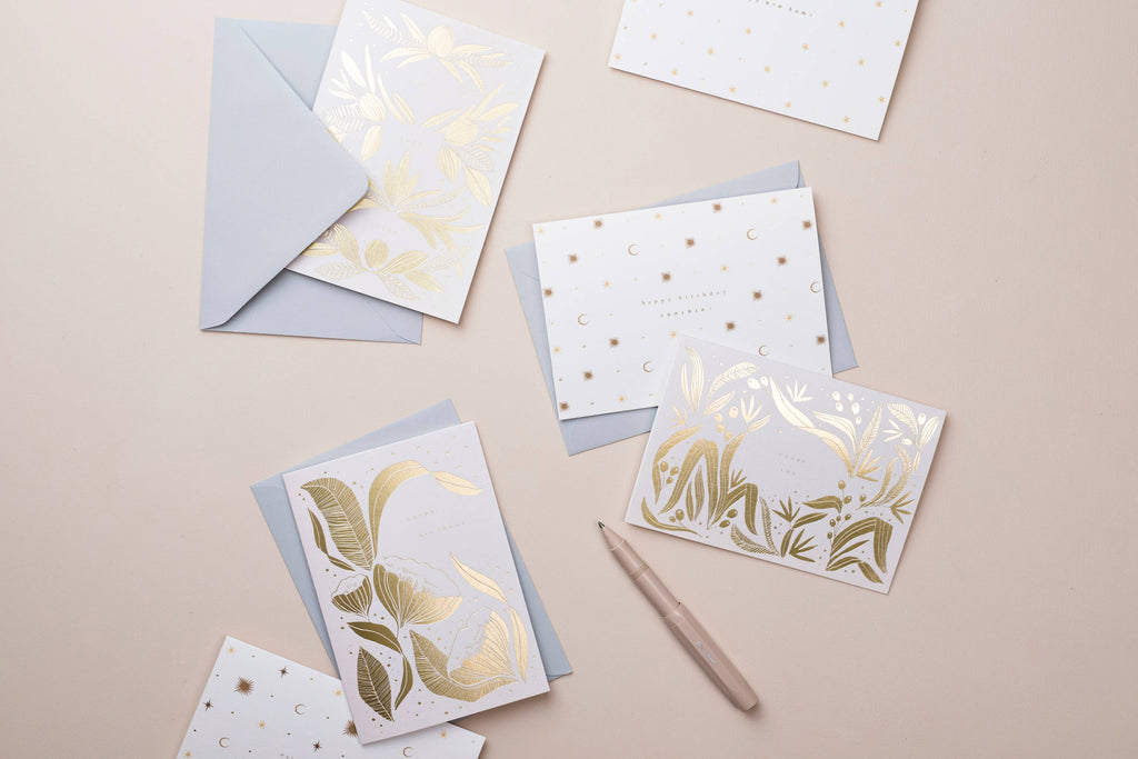 HAPPILY EVER AFTER GOLD FOILED WEDDING ENGAGEMENT CARD