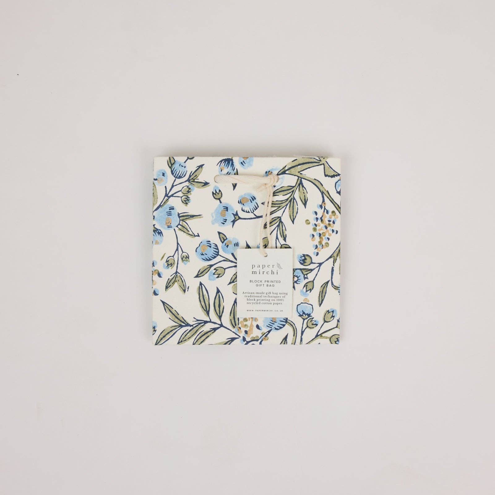 Block Printed Gift Bags (Small) - Blue Stone Refresh