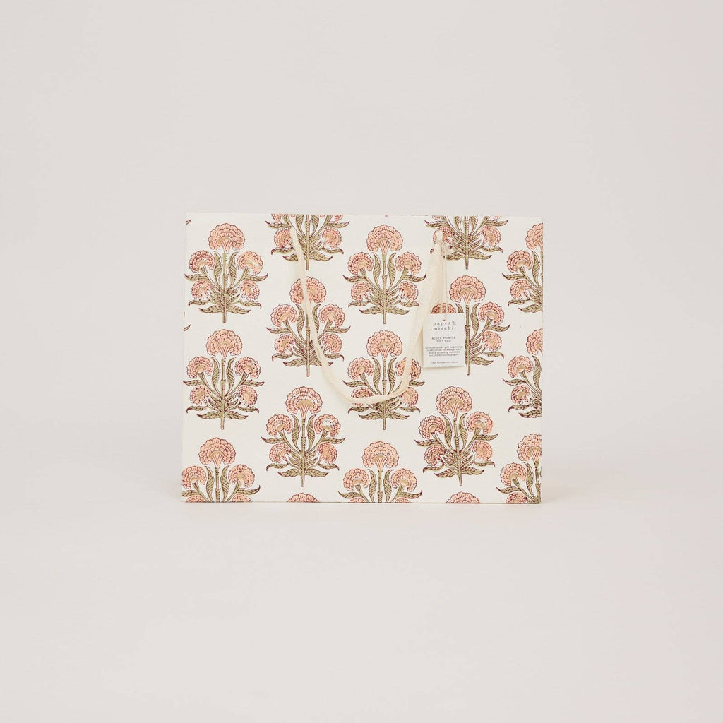 Block Printed Gift Bags (Large) - Terracotta