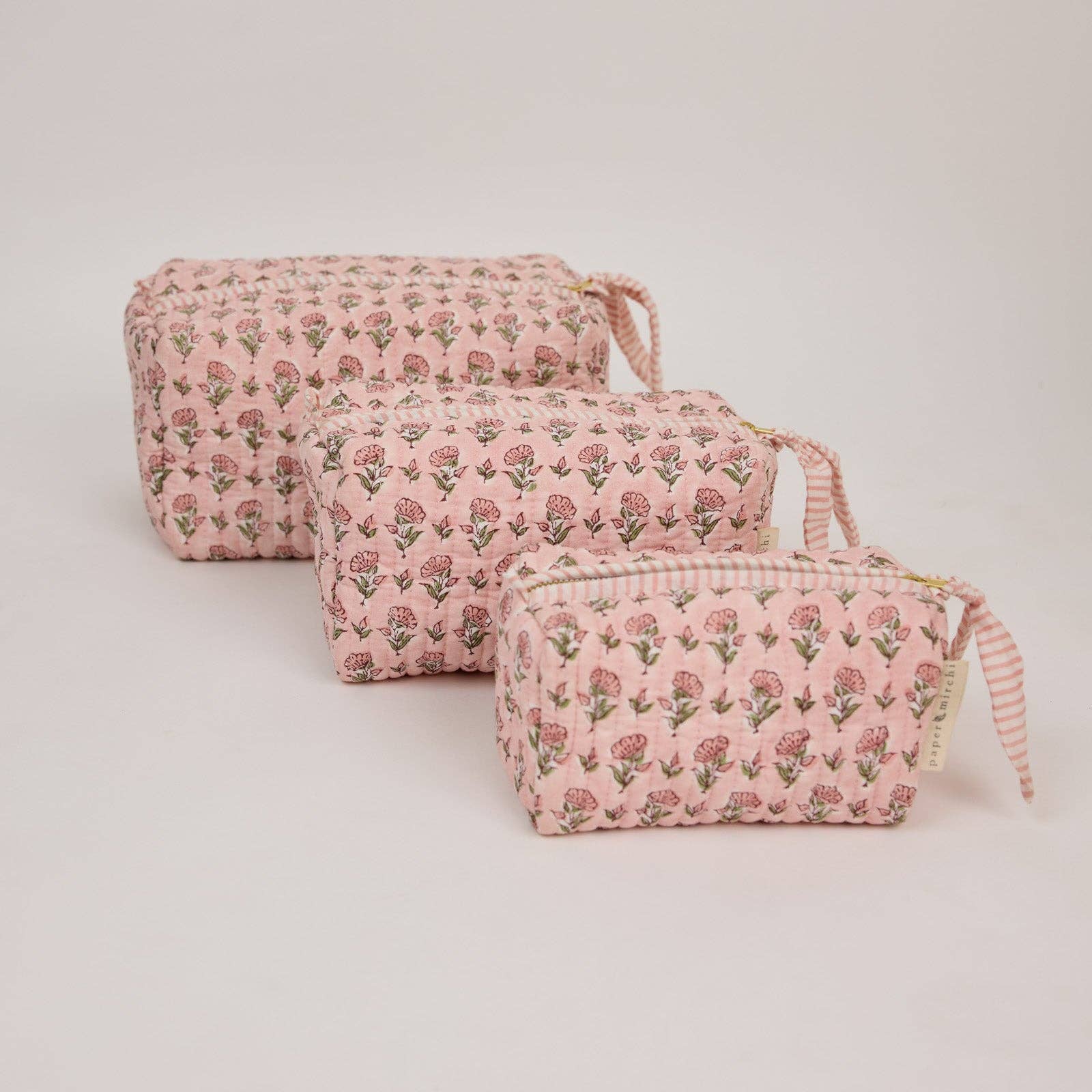 Organic Cotton Toiletry Bag (Large) - Ditsy Floral Blush