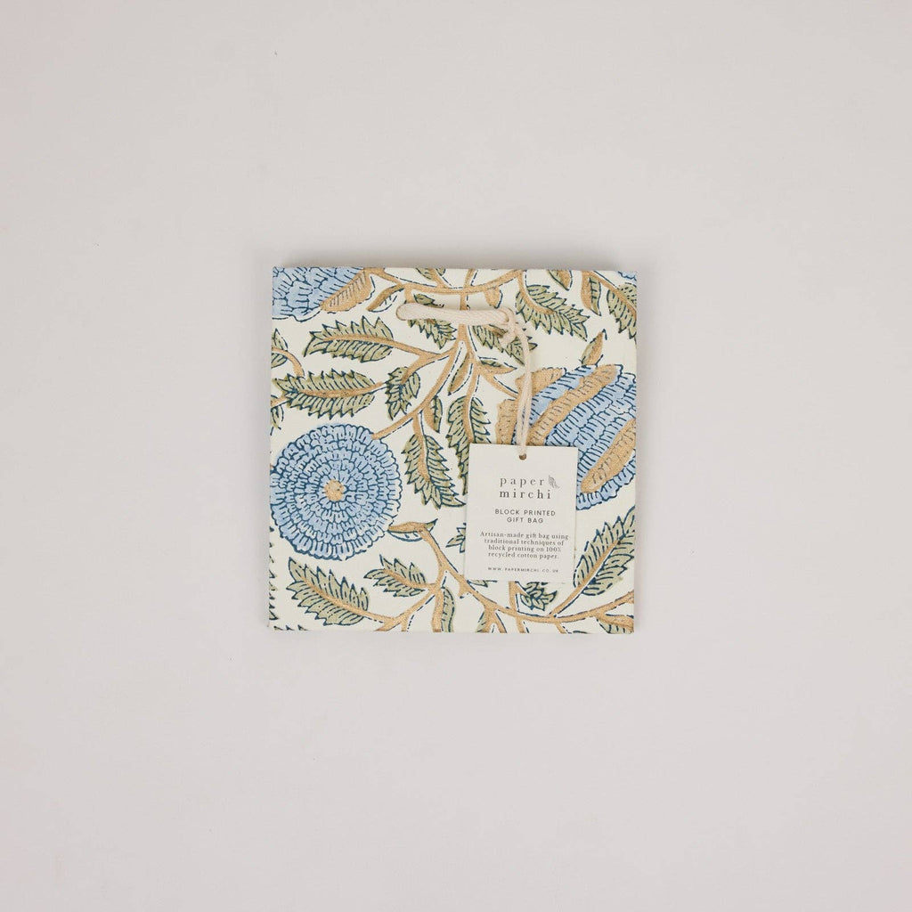 Block Printed Gift Bags (Small) - Blue Stone Refresh