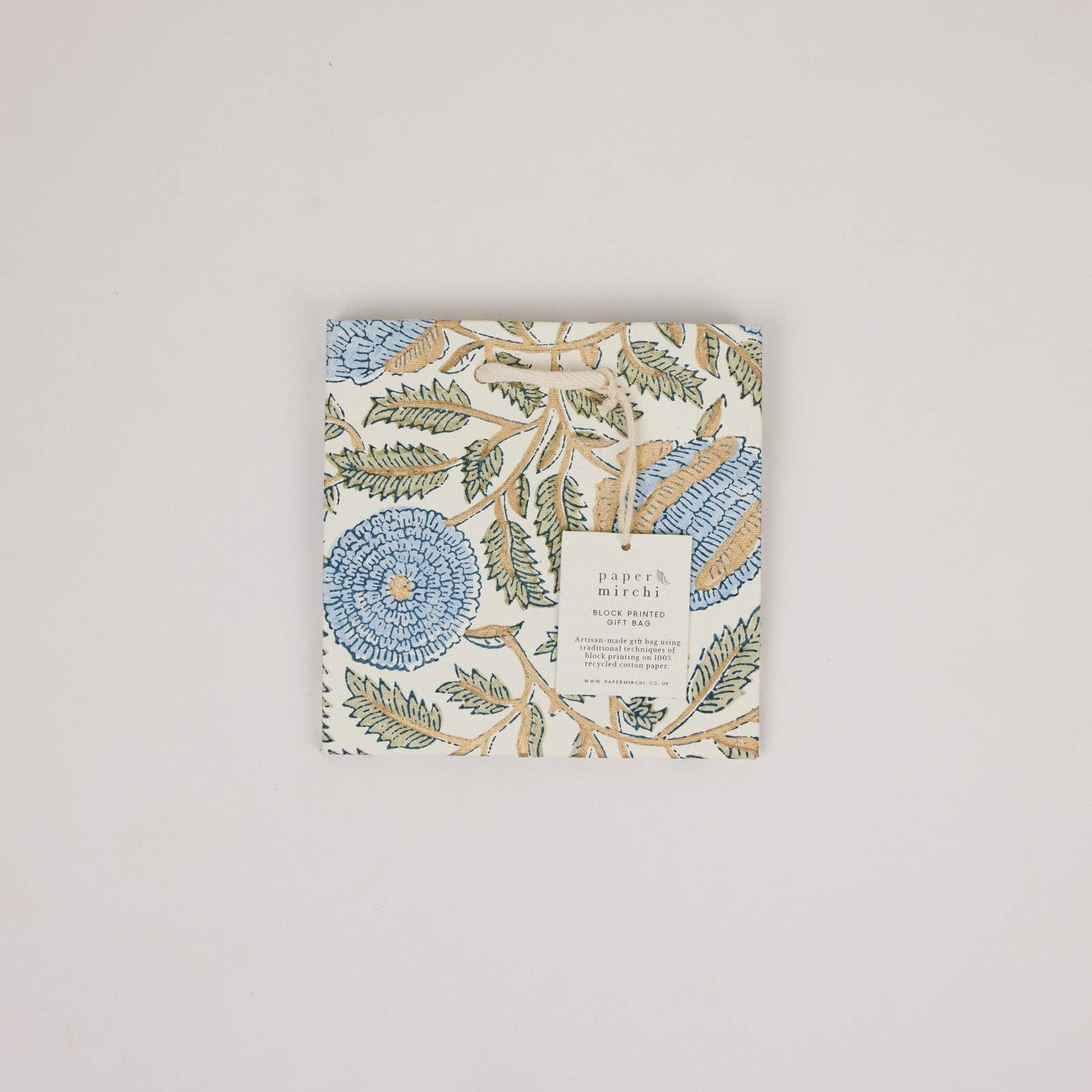 Block Printed Gift Bags (Small) - Blue Stone Refresh