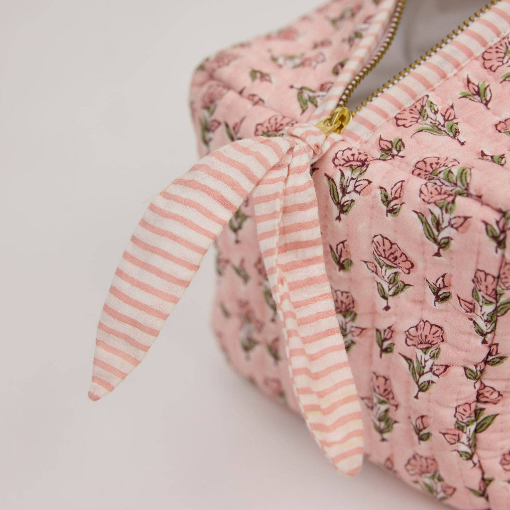 Organic Cotton Toiletry Bag (Large) - Ditsy Floral Blush