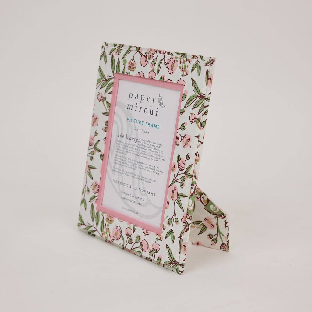 Block Printed Picture Frame (5x7) - Songbird Blush
