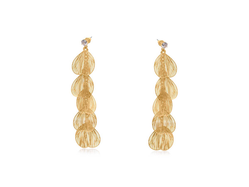 Malena Feather Long Dangle Earrings