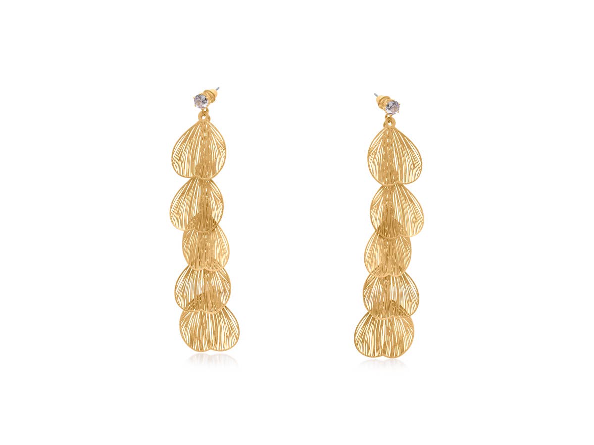 Malena Feather Long Dangle Earrings