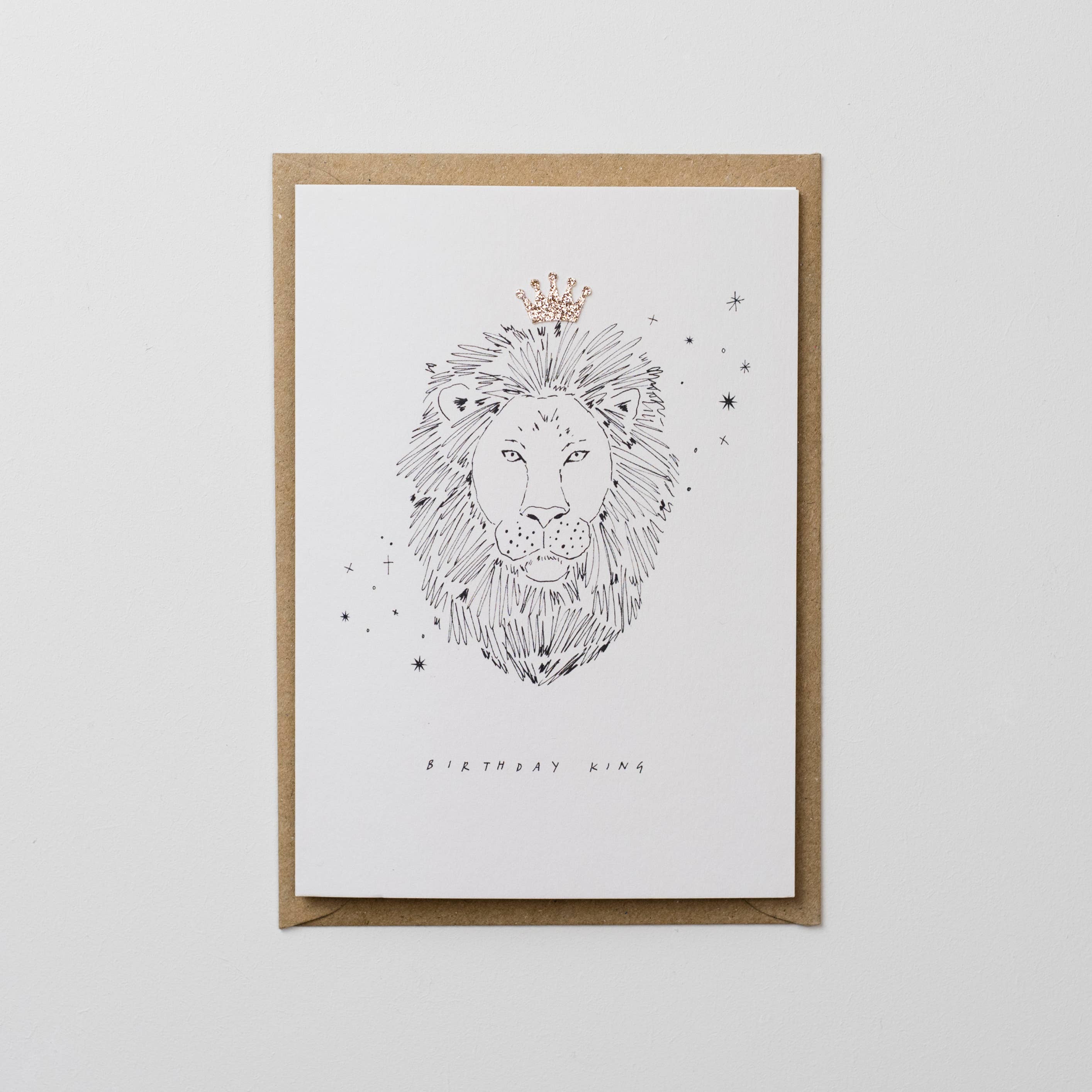 Birthday King Hand Finished Lion Card