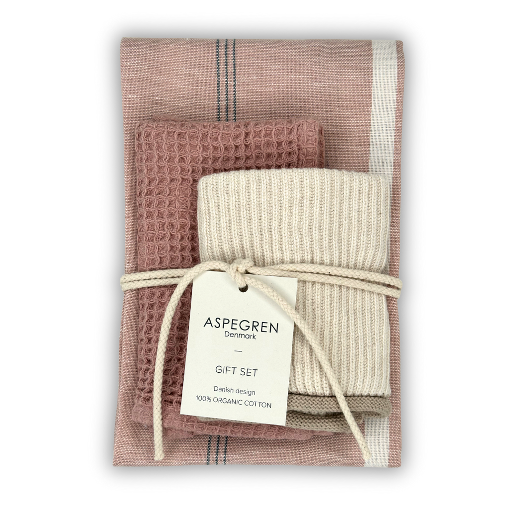 Kitchen Towel Gift set - 100% Organic cotton - Set of 3 - Lychee