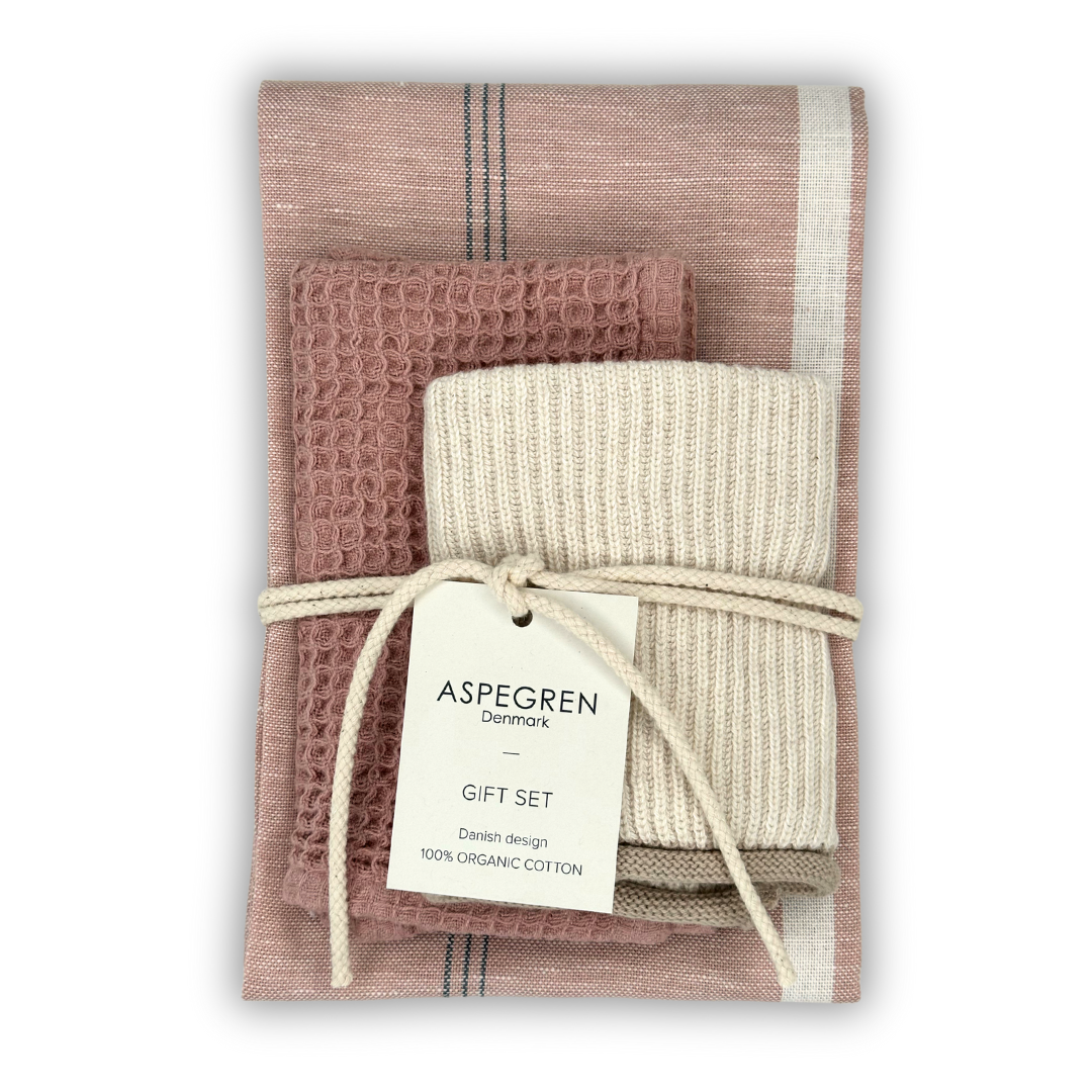 Kitchen Towel Gift set - 100% Organic cotton - Set of 3 - Lychee
