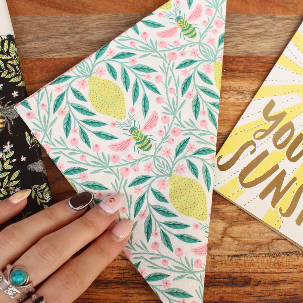 Bee And The Lemon Paper Napkins