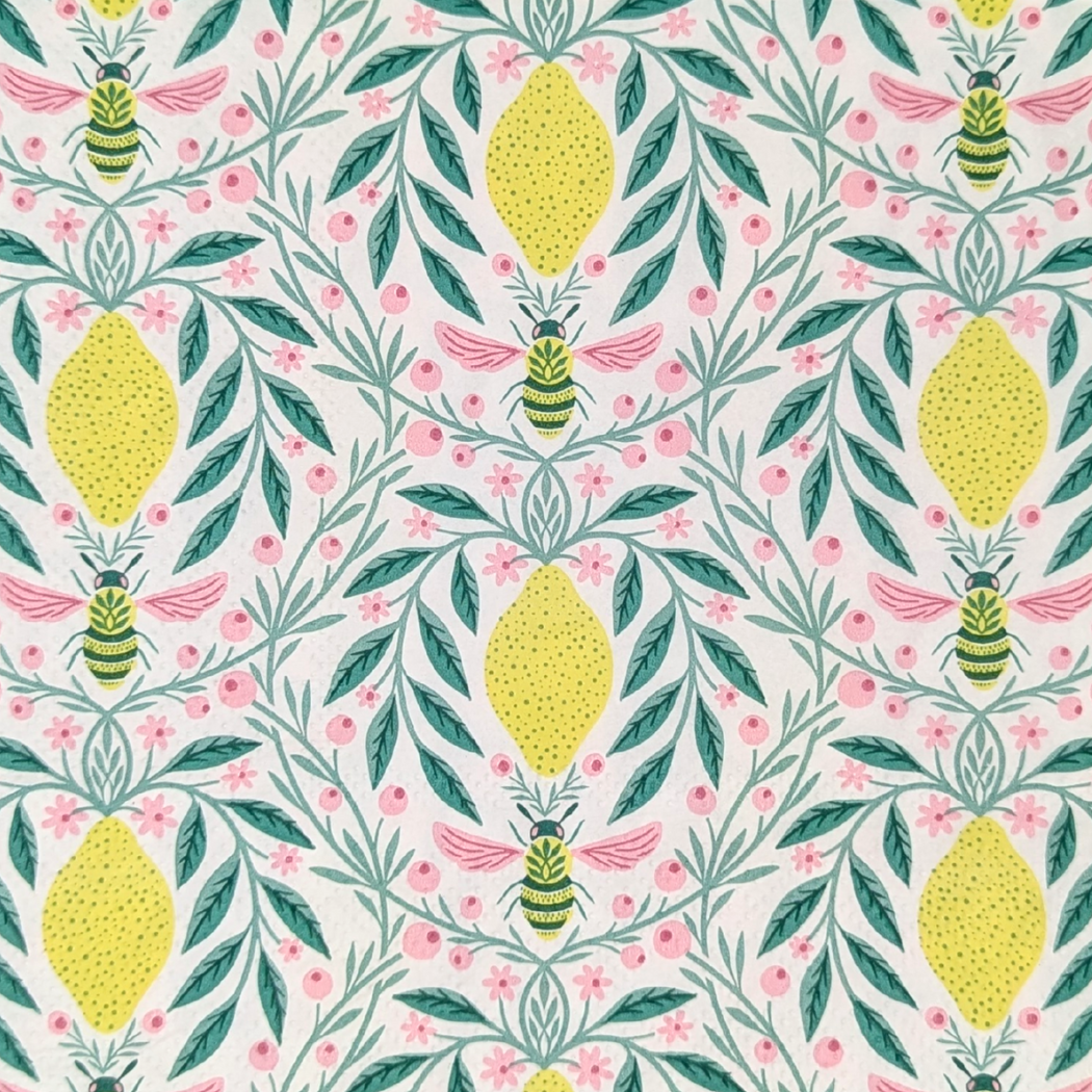 Bee And The Lemon Paper Napkins