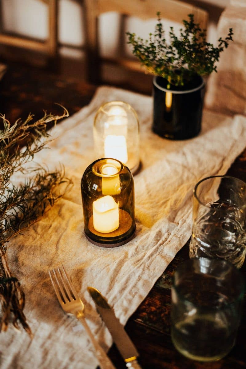 Classic Forest Green Glass Tealight Dome