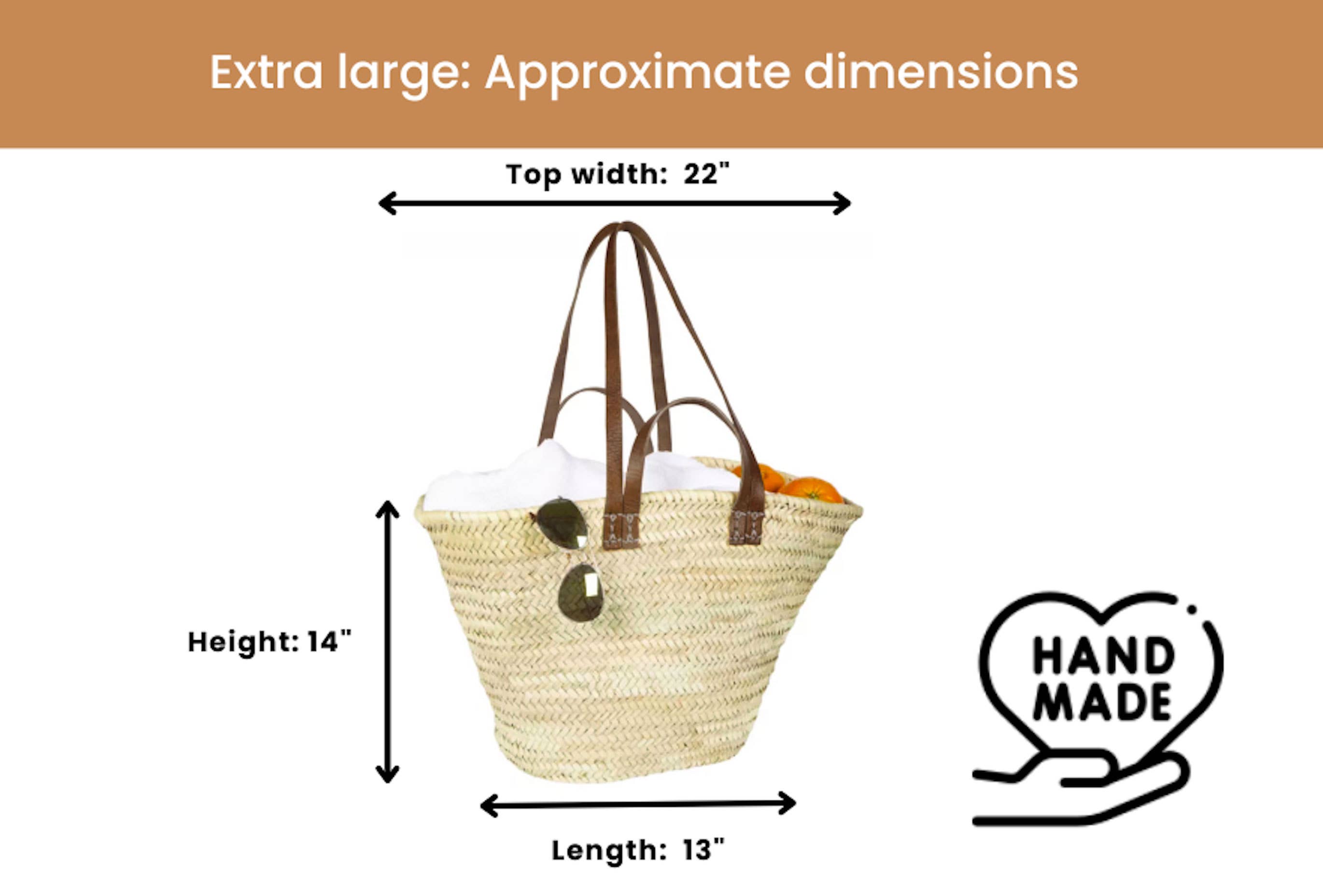 French market basket with doubles handles, beach bag