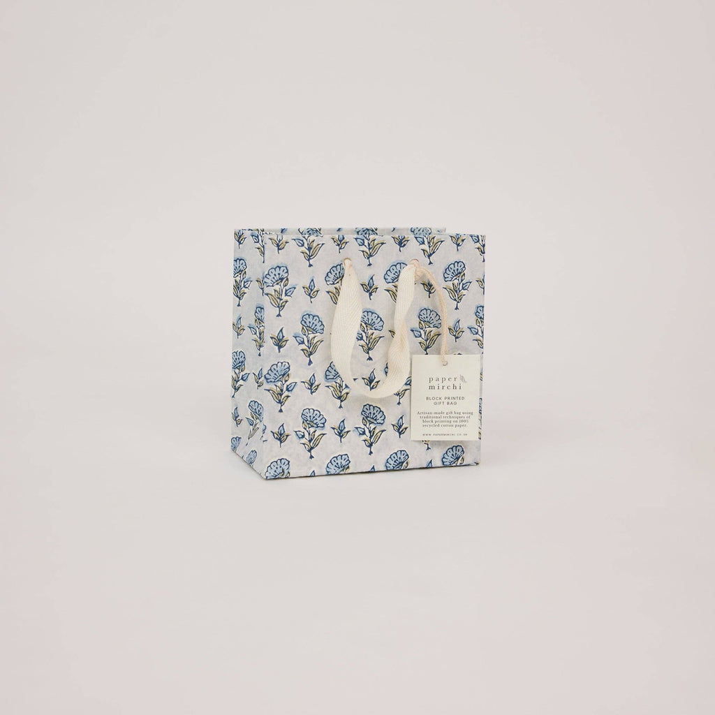 Block Printed Gift Bags (Small) - Blue Stone Refresh