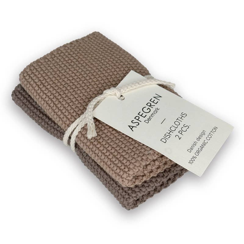 Dishcloths - Organic Cotton - Set of 2 - Hazelnut