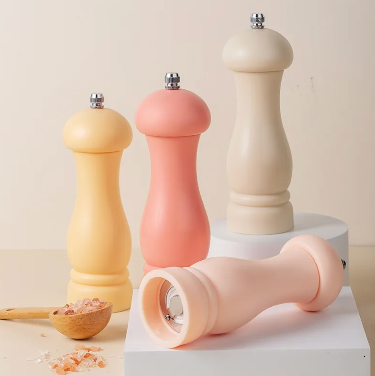 Refillable Morandi Colour Salt and Pepper Mill (PP Material)