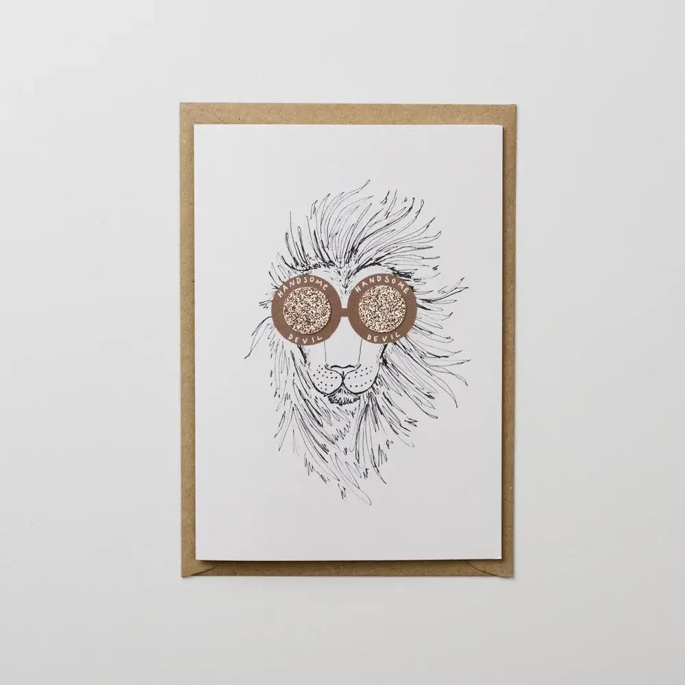 HANDSOME DEVIL HAND FINISHED ANNIVERSARY CARD 