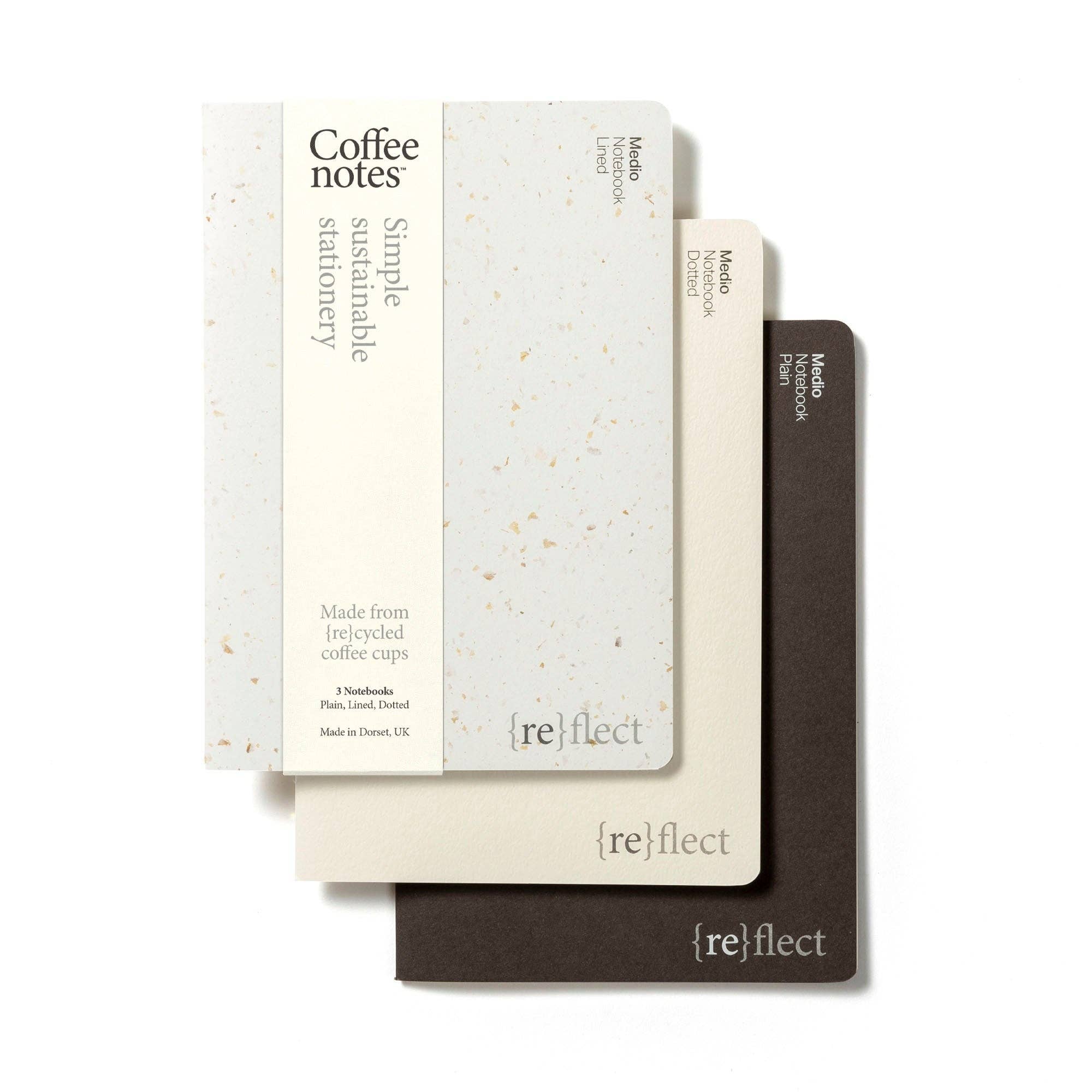 Set of 3 Cafe Stitched Notebooks A6