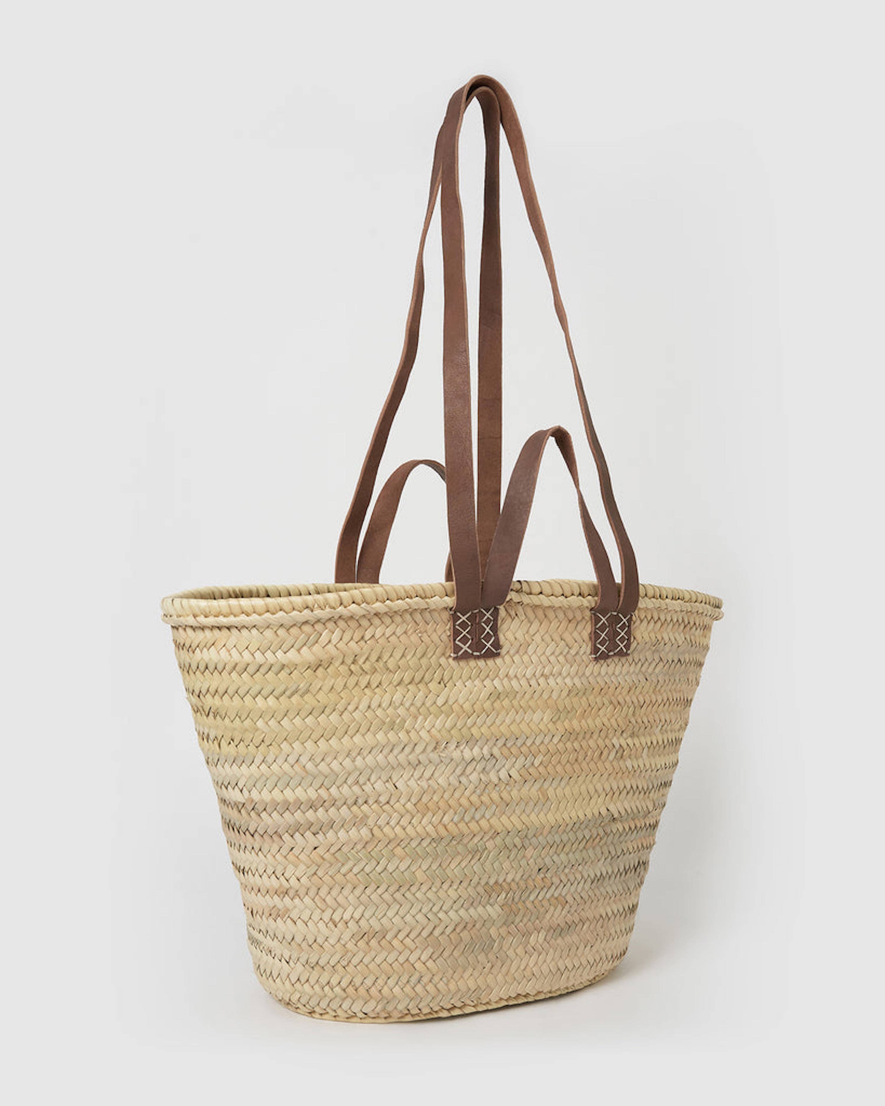 French market basket with doubles handles, beach bag