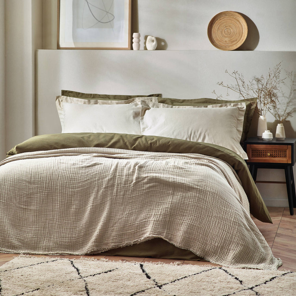 Lark Muslin Cotton Oversized Throw Natural